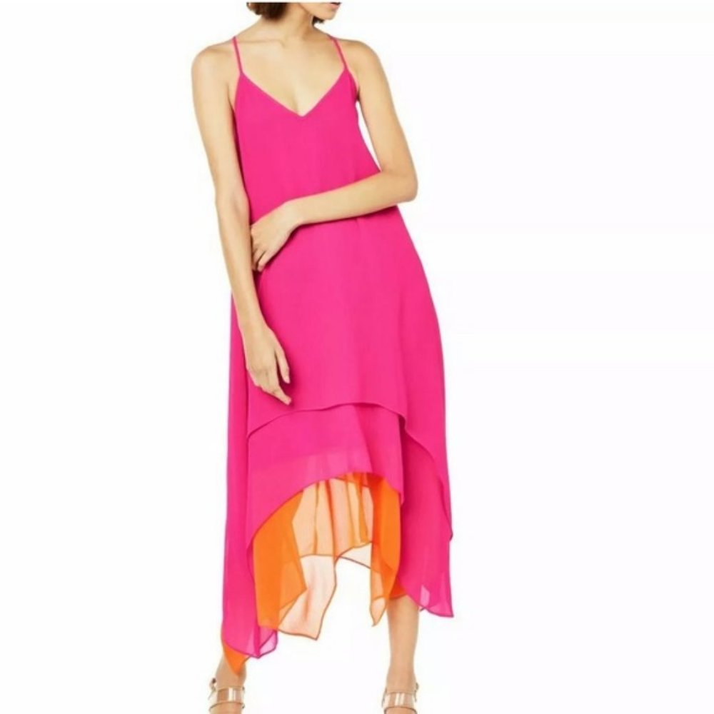 BAR III Tiered Handkerchief-hem Maxi Dress NWT